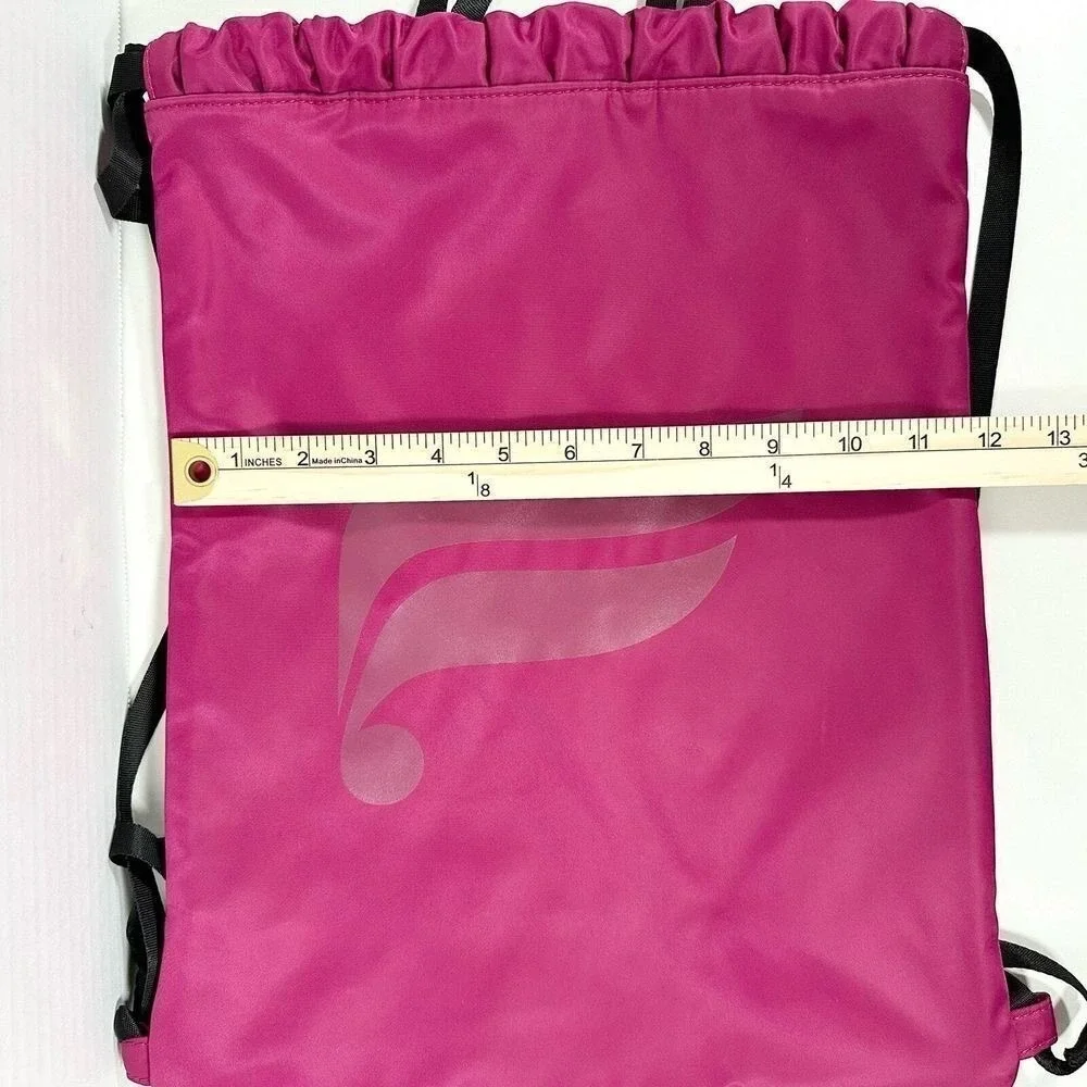 Fabletics Drawstring Backpack Magenta Pink Quilted Cinch Gym Bag Adjustable